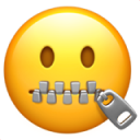 Emoji with zipped mouth