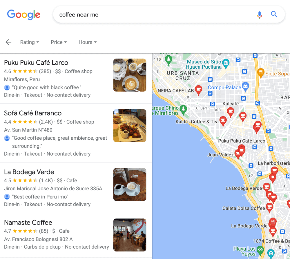 search for coffee near me