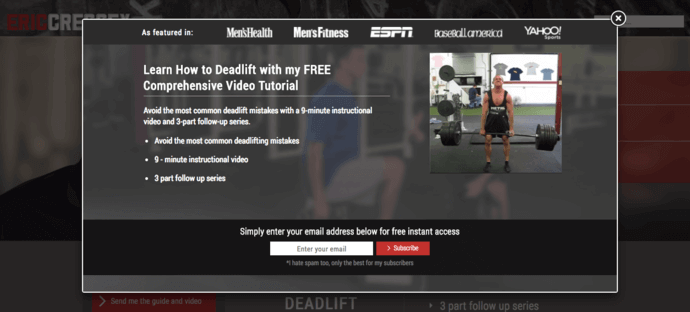 example of Cressey Sports Performance's video lead magnet
