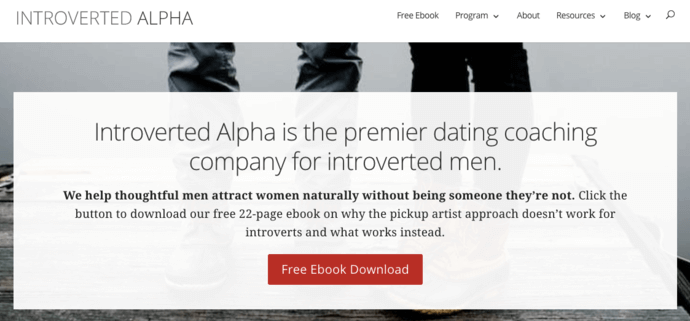 image of Introverted Alpha's opt-in form that's niche specific