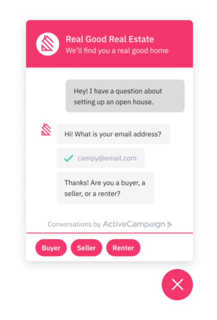 example of an interaction between a chatbot and a customer