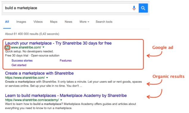 google search for build a marketplace