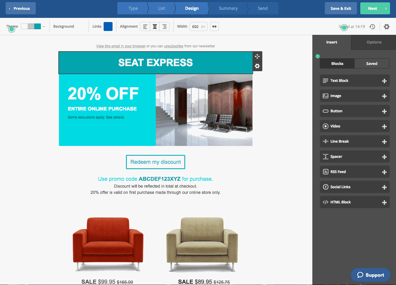 email designer showing dynamic content in emails