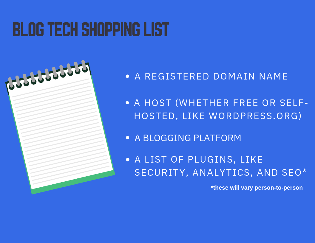blog tech shopping list