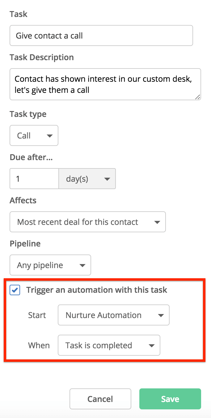 Image of triggering automations when adding or completing tasks