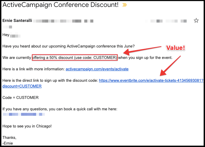 cold sales email example event
