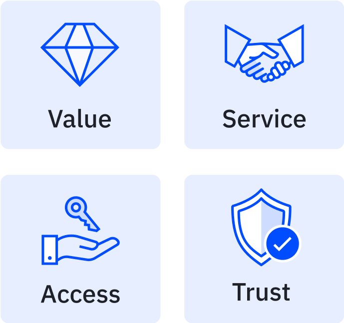 Value, Service, Access, Trust