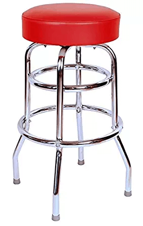 A red bar stool