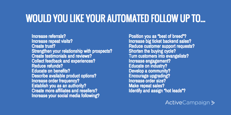 What automated emails could follow up on