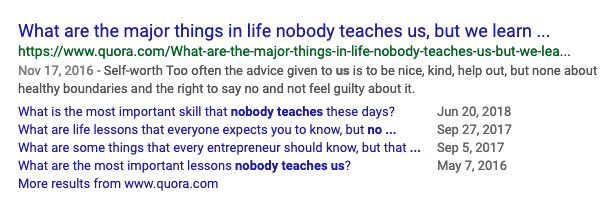 Quora results for 'nobody teaches this'