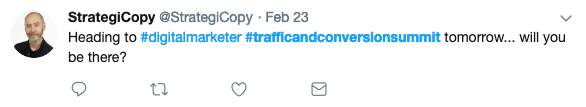 traffico e tweet di conversione