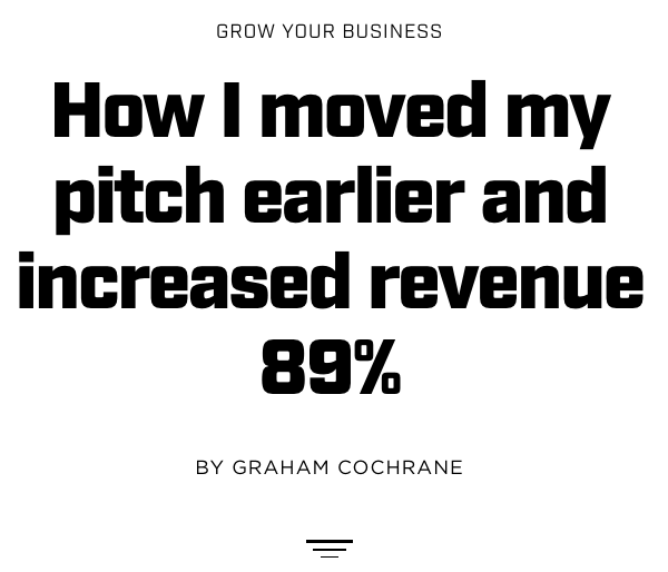 Moving the pitch earlier increased sales