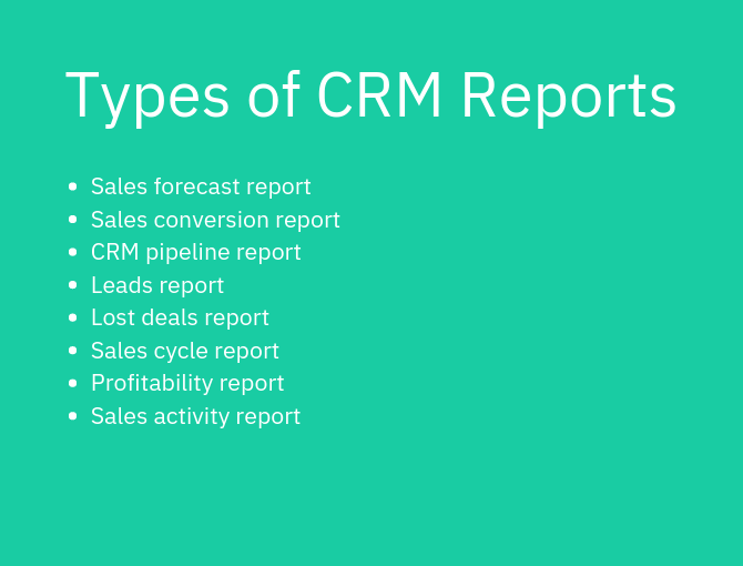“Types of CRM reports