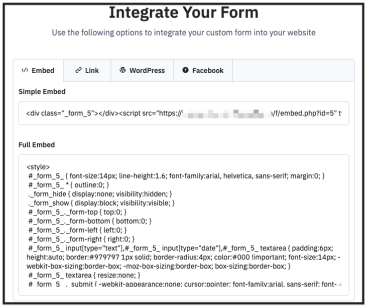 Form integration in ActiveCampaign