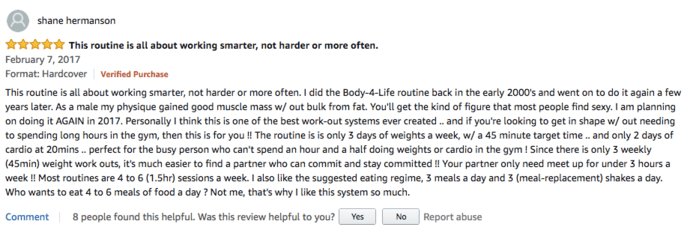 Body for Life Amazon Review