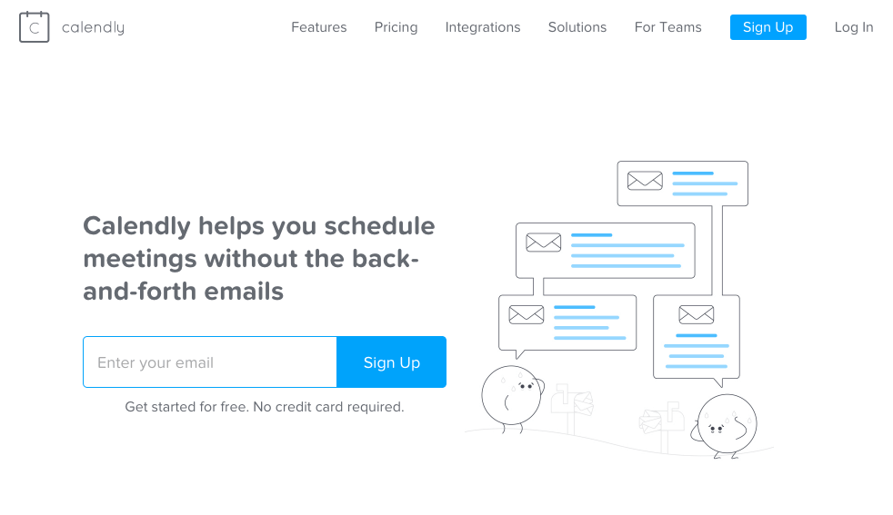 Calendly homepage