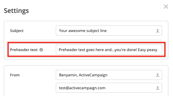 add a preheader in ActiveCampaign without using HTML or code