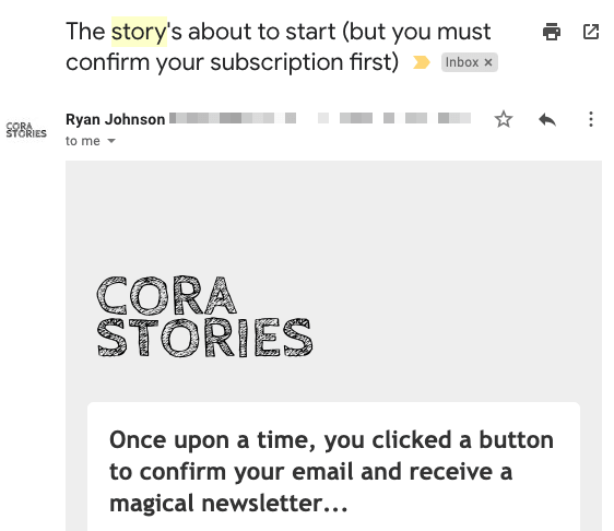 email subject line with gated content
