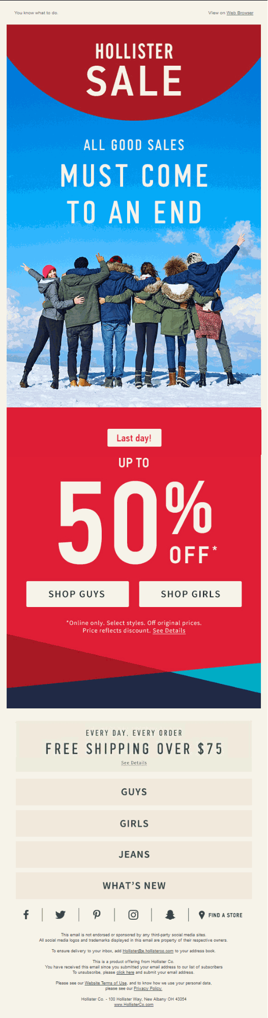 Hollister email example