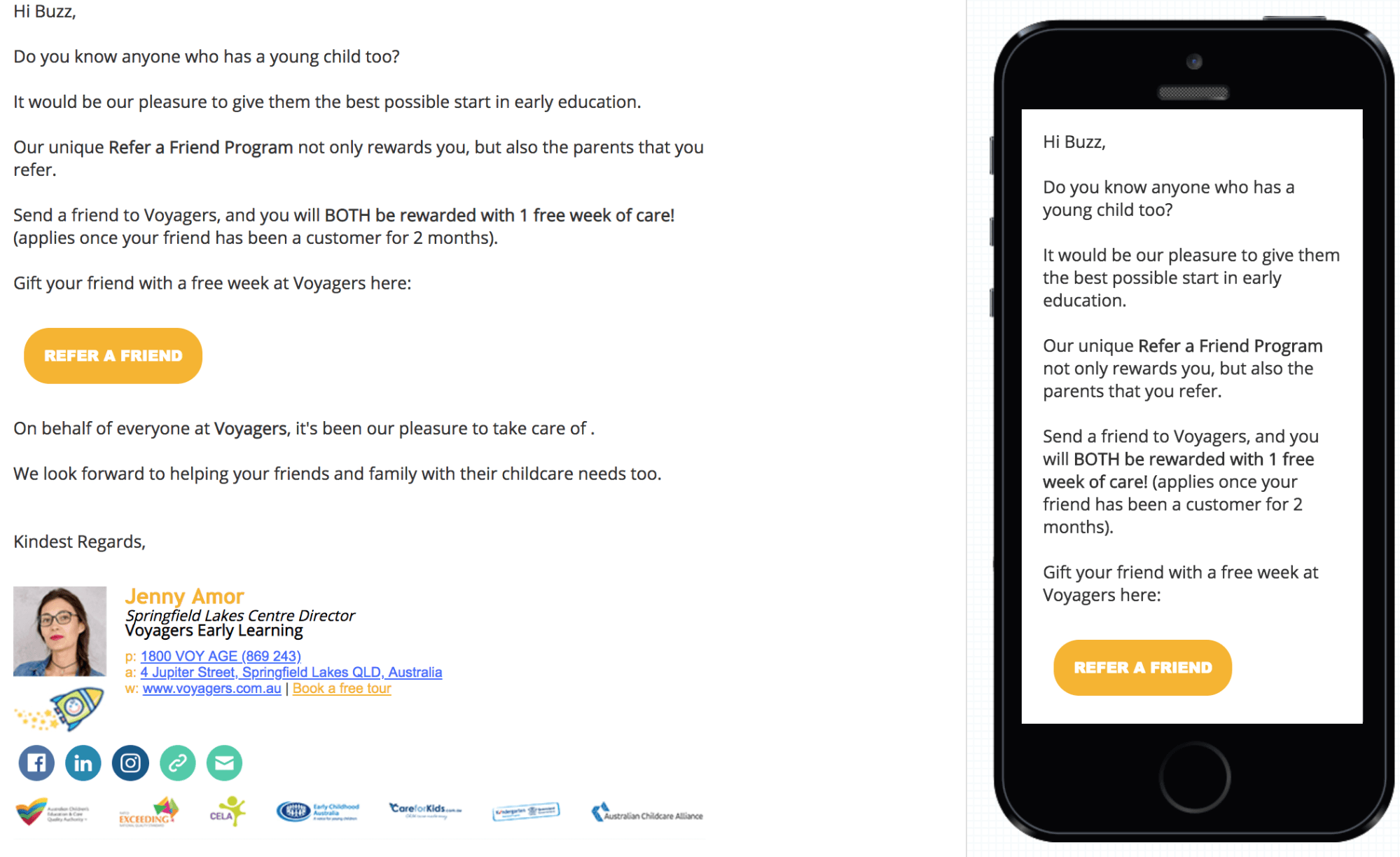 referral email
