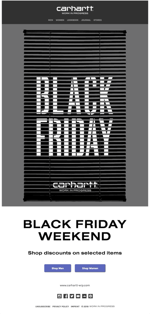 Carhartt black friday email