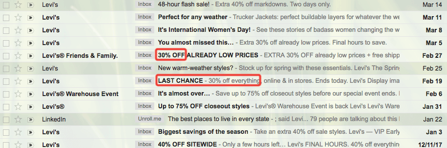  Levis email example