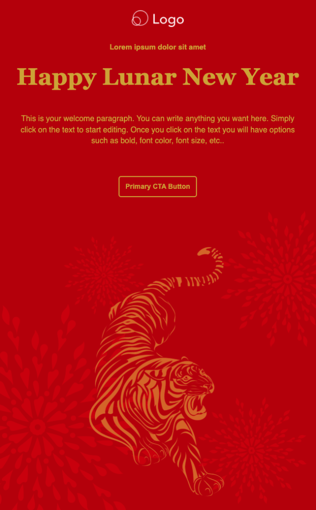 Lunar new year marketing email template