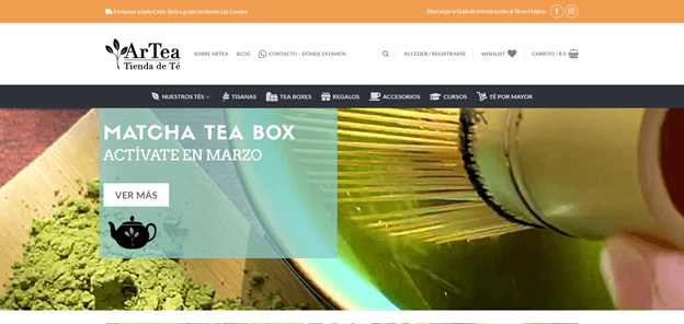 Homepage of ArTea