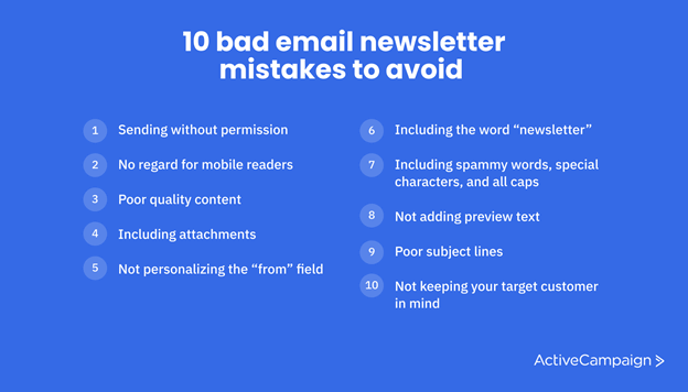 10 bad email newsletter mistakes to avoid