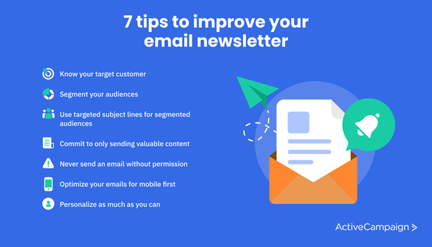 List of Tips for Improving Email Newsletters