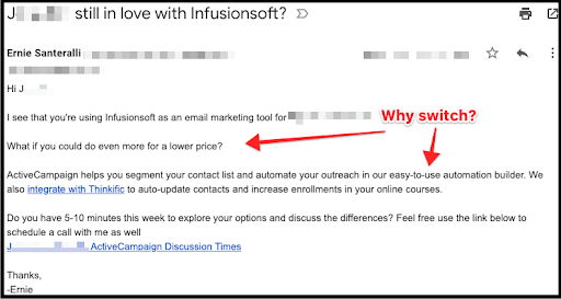 example of a competitor cold email