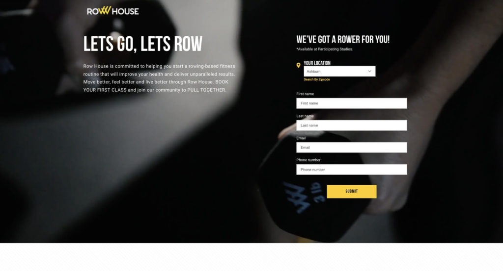 Example of a good landing page with no distractions
