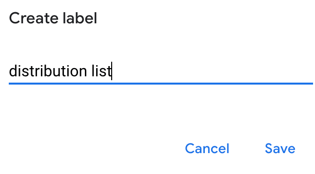 creating a label in google