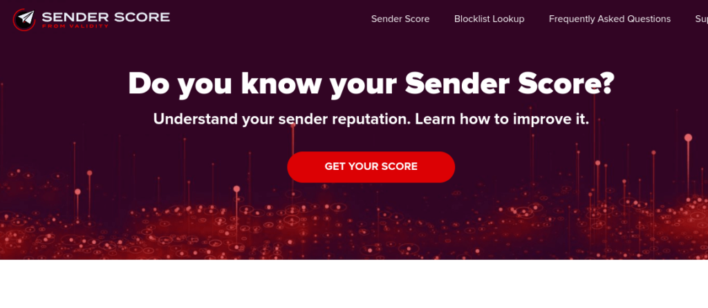 Sender Score homepage