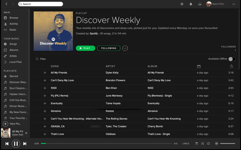 Beispiel für Neues entdecken mit Spotify Discover Weekly