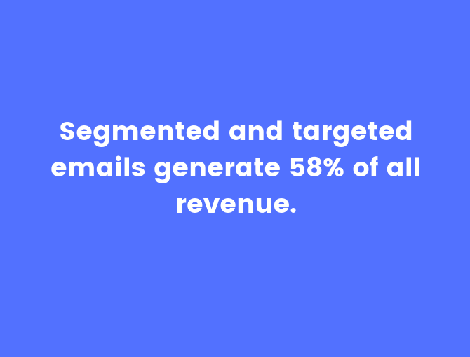 Le email segmentate e mirate generano il 58% di tutti i ricavi