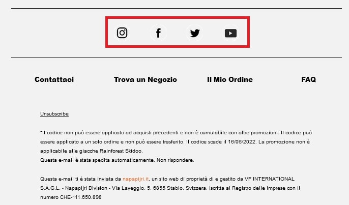 email footer Napapijri Italia