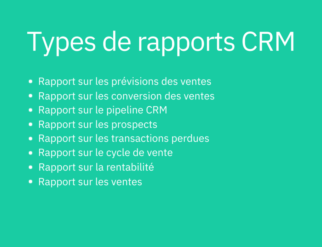 types de rapports CRM