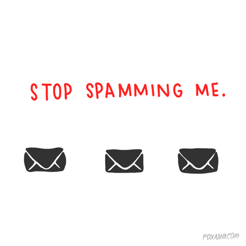 animazione che chiede di non inviare più immagini di spam