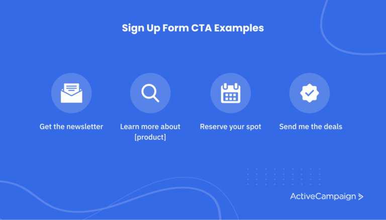 sign up form cta examples