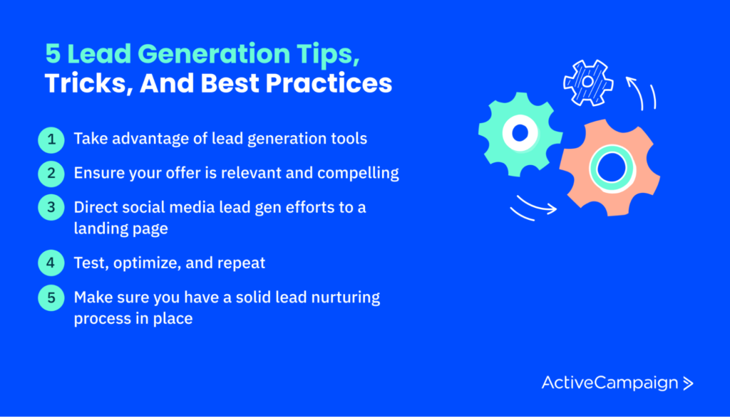 Infographic with 5 lead gen tips