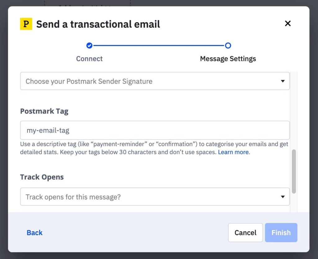 ActiveCampaigns' Postmark CX app integration allows users to tag their transactional emails for better sort and search capability.