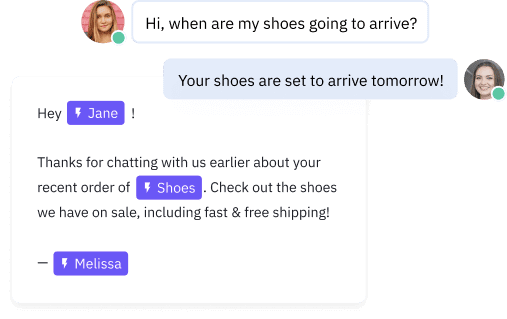 A chat bot conversation
