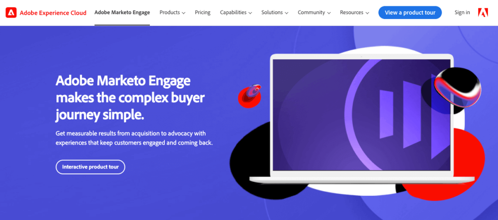 Homepage of Adobe Marketo Engage