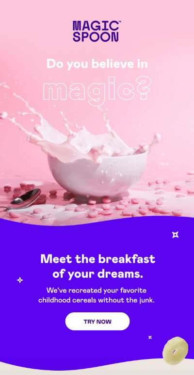 Promotional email from Magic Spoon
