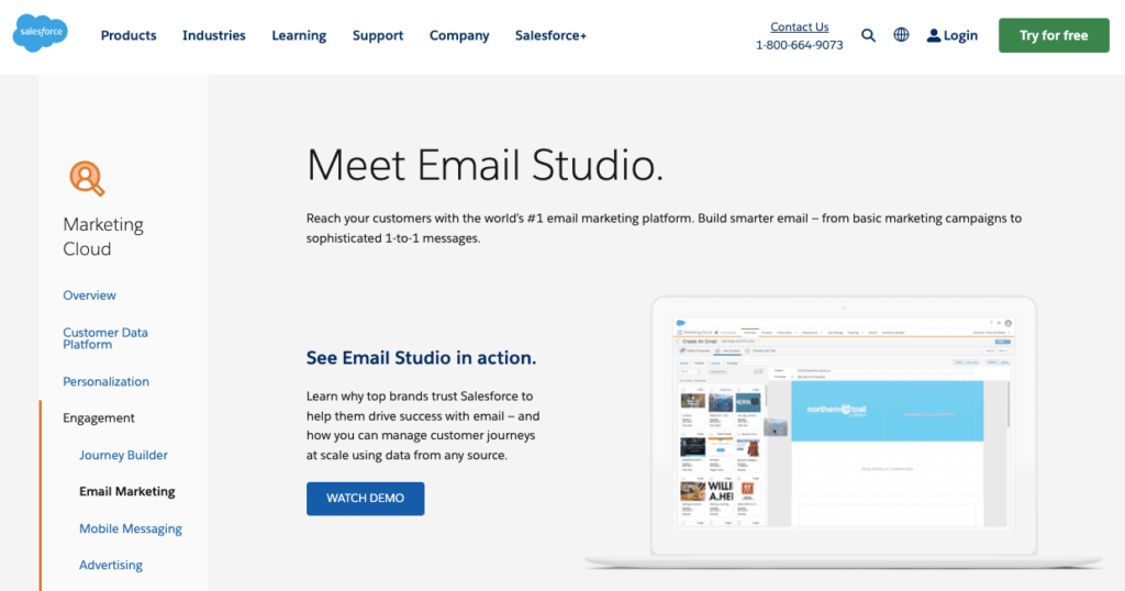 Salesforce Email Studio product page