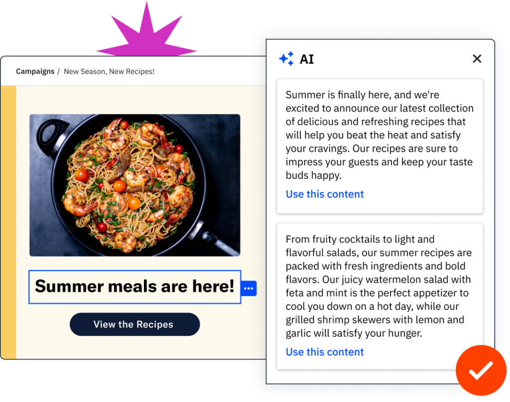AI generated rich content around new campaign creation