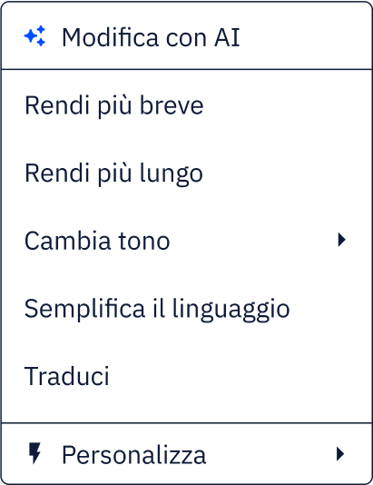 AI UI Popout Italian
