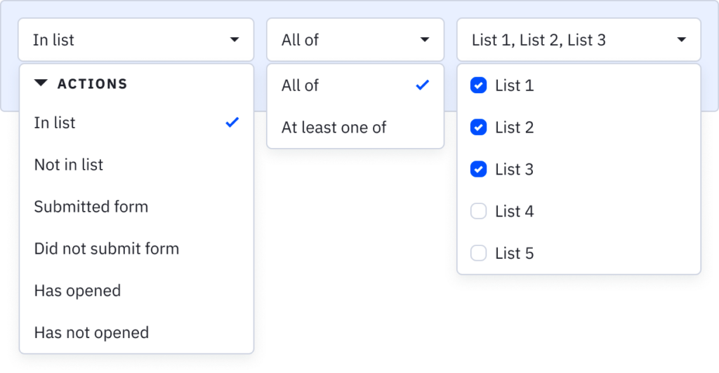 Multi select lists
