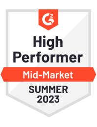 Mid-Market High-Performer Summer 2023 G2 Badge
